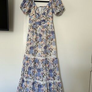 Floral Maxi Dress with Puff Sleeves